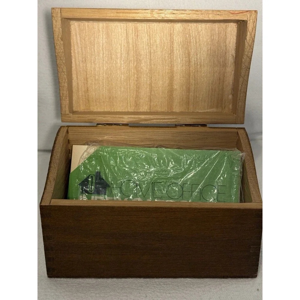 Federco Mid-Century Modern Wood Box Hinged Lid Brass Latch 1957 16x8